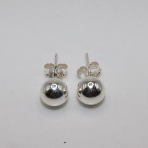 925 Sterling Silver Genuine Round Ball Stud Earrings 7mm / Pair / Men Women Kids
